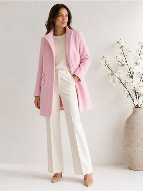 NEW J.Crew Pink Nello Gori Italian Stadium Cloth Wool Cocoon Coat Size 00